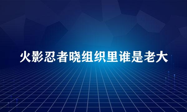 火影忍者晓组织里谁是老大