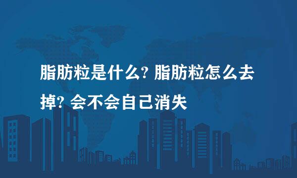 脂肪粒是什么? 脂肪粒怎么去掉? 会不会自己消失