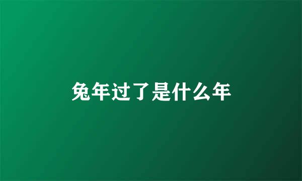 兔年过了是什么年