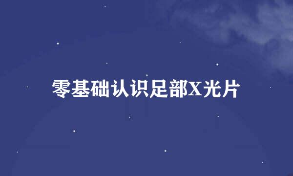 零基础认识足部X光片