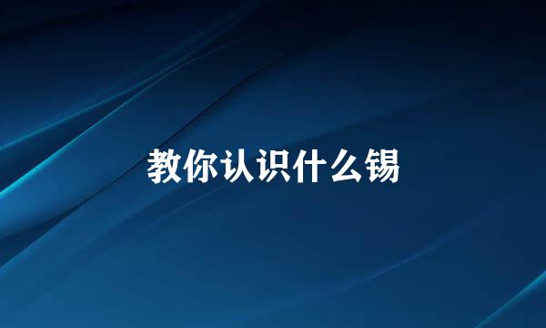 教你认识什么锡