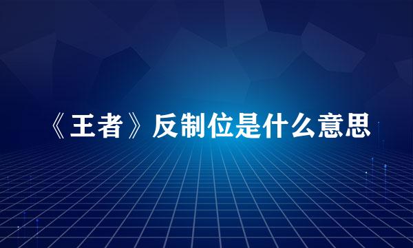 《王者》反制位是什么意思