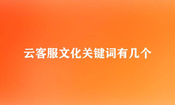 云客服文化关键词有几个