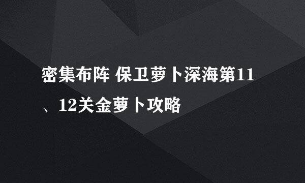 密集布阵 保卫萝卜深海第11、12关金萝卜攻略
