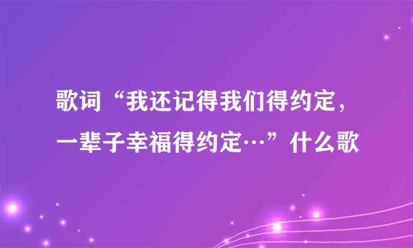 歌词“我还记得我们得约定，一辈子幸福得约定…”什么歌
