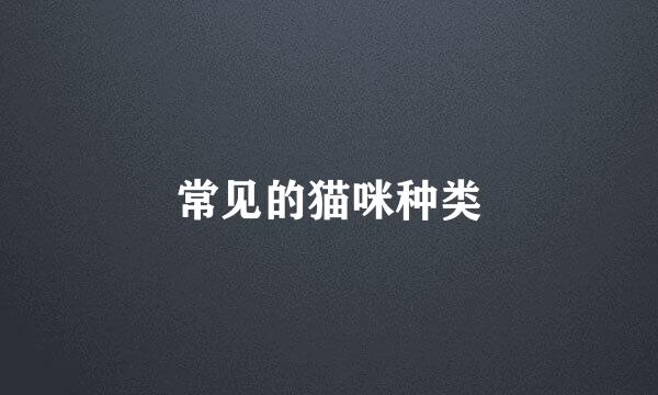 常见的猫咪种类