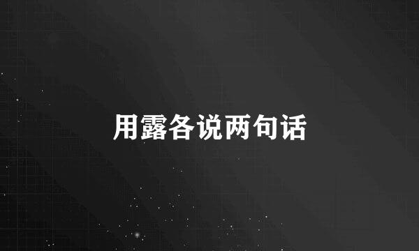 用露各说两句话
