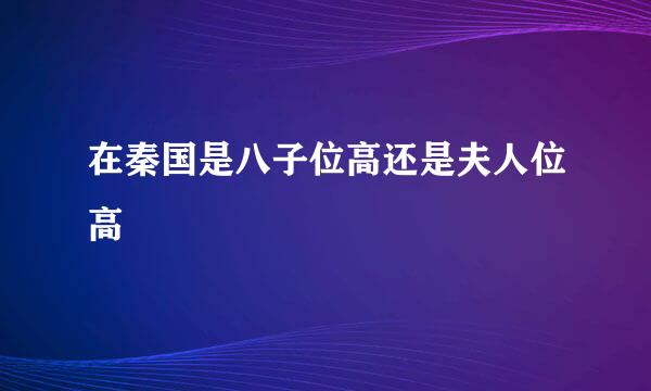 在秦国是八子位高还是夫人位高