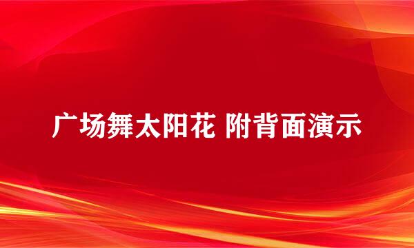 广场舞太阳花 附背面演示