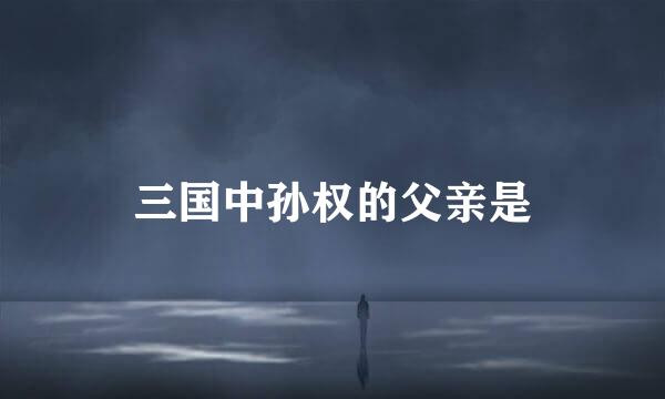 三国中孙权的父亲是