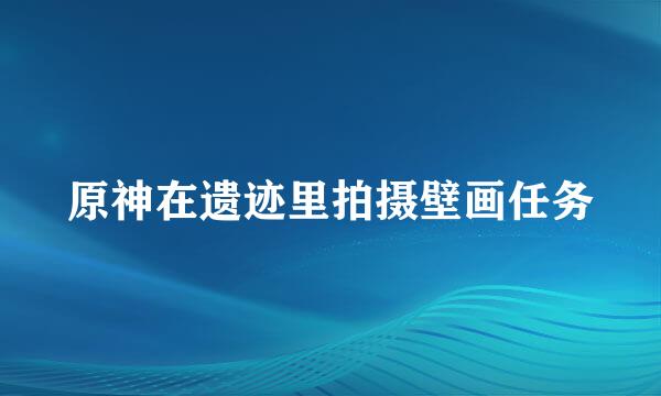 原神在遗迹里拍摄壁画任务