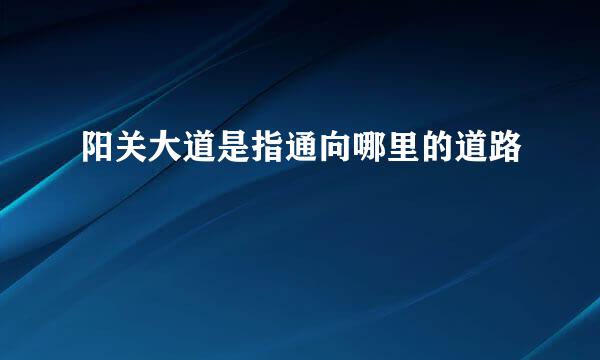 阳关大道是指通向哪里的道路