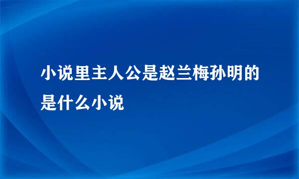 小说里主人公是赵兰梅孙明的是什么小说
