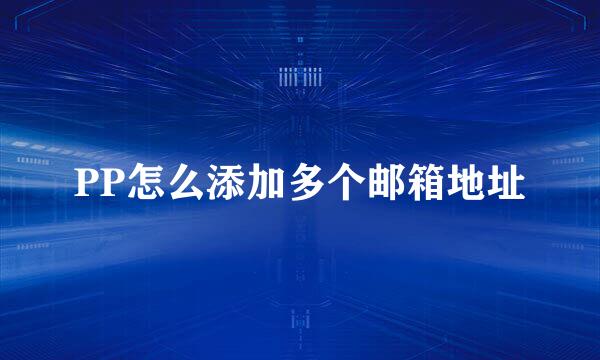 PP怎么添加多个邮箱地址