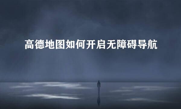 高德地图如何开启无障碍导航