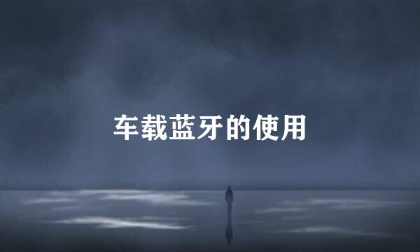 车载蓝牙的使用