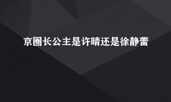 京圈长公主是许晴还是徐静蕾
