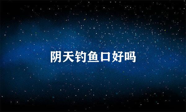 阴天钓鱼口好吗