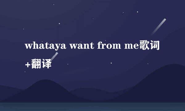 whataya want from me歌词+翻译