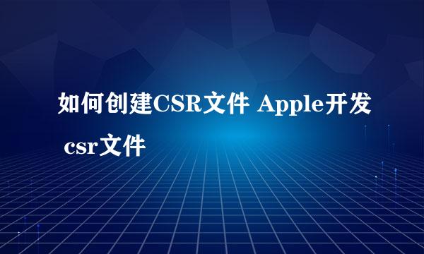 如何创建CSR文件 Apple开发 csr文件