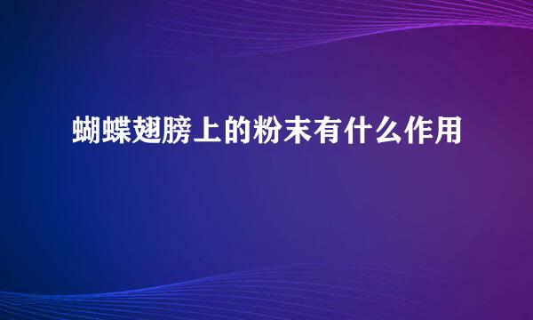 蝴蝶翅膀上的粉末有什么作用