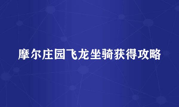 摩尔庄园飞龙坐骑获得攻略