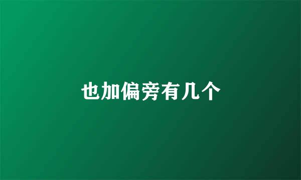 也加偏旁有几个