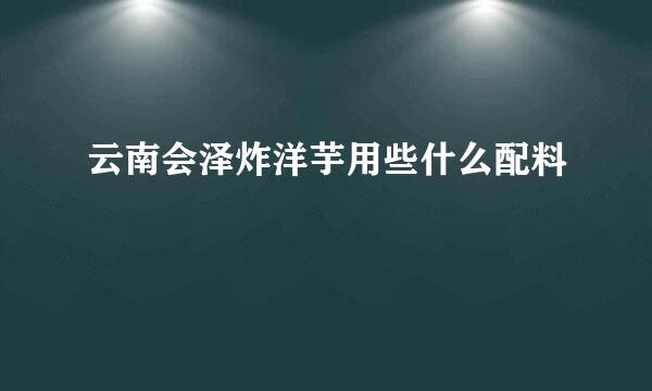 云南会泽炸洋芋用些什么配料
