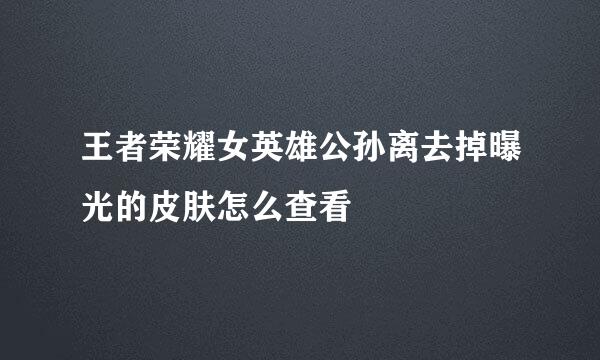 王者荣耀女英雄公孙离去掉曝光的皮肤怎么查看