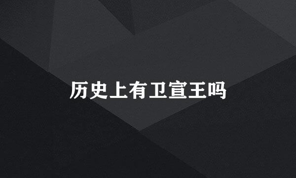 历史上有卫宣王吗