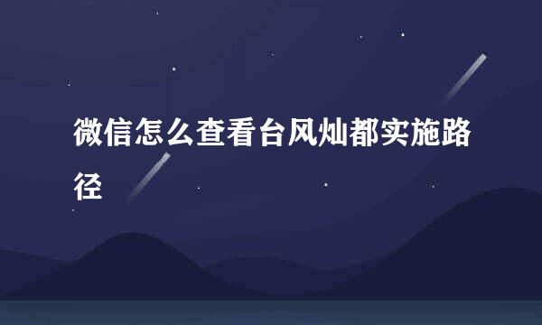 微信怎么查看台风灿都实施路径