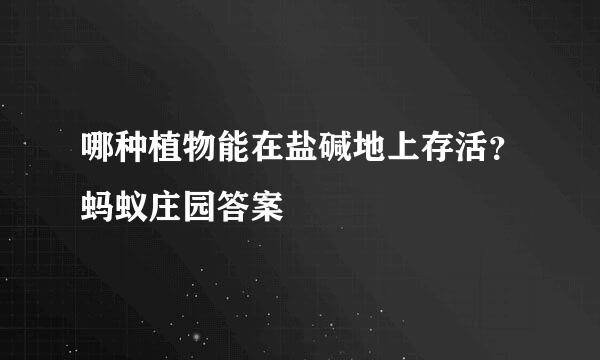 哪种植物能在盐碱地上存活？蚂蚁庄园答案