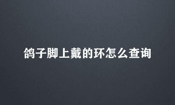 鸽子脚上戴的环怎么查询
