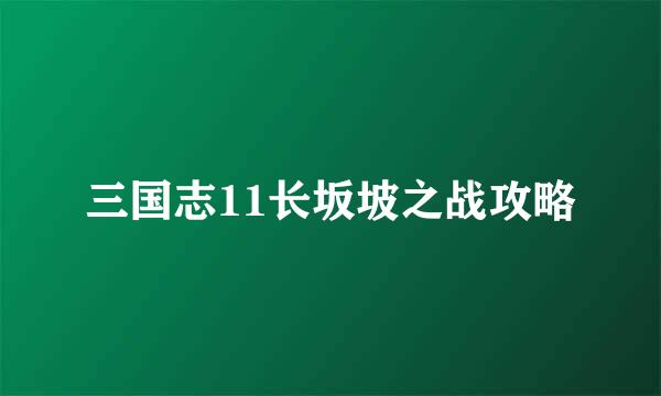 三国志11长坂坡之战攻略