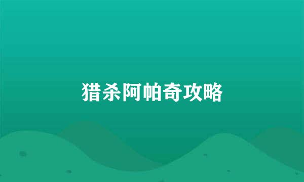 猎杀阿帕奇攻略