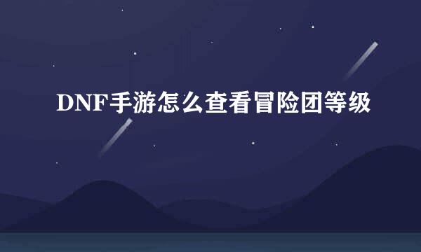 DNF手游怎么查看冒险团等级