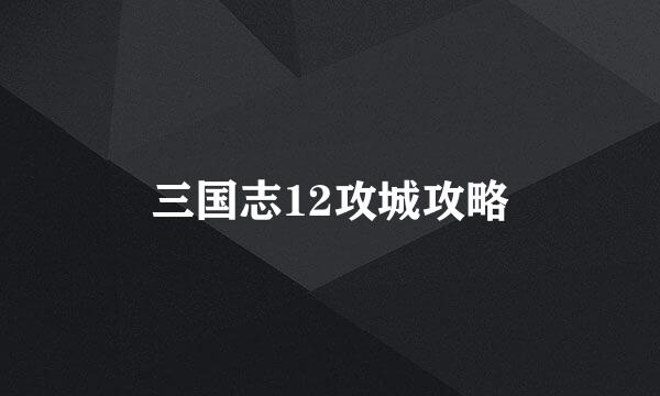 三国志12攻城攻略