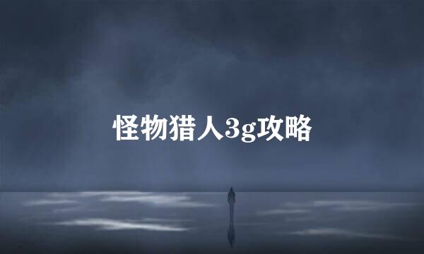 怪物猎人3g攻略