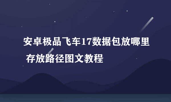安卓极品飞车17数据包放哪里 存放路径图文教程