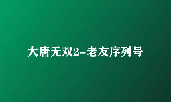 大唐无双2-老友序列号