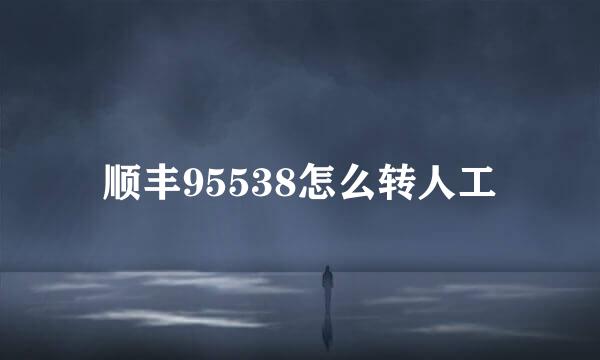 顺丰95538怎么转人工