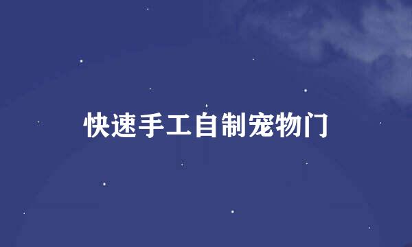 快速手工自制宠物门