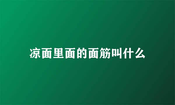 凉面里面的面筋叫什么