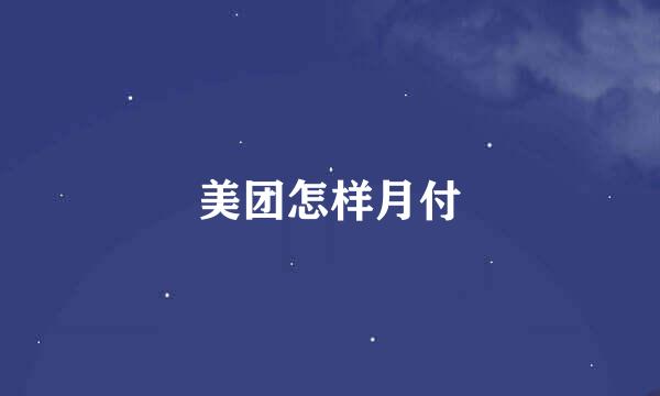 美团怎样月付