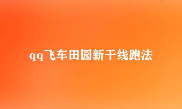 qq飞车田园新干线跑法