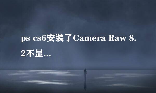 ps cs6安装了Camera Raw 8.2不显示怎么操作