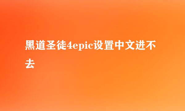 黑道圣徒4epic设置中文进不去
