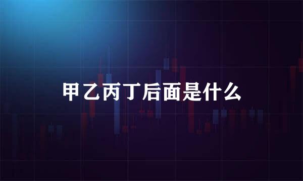 甲乙丙丁后面是什么