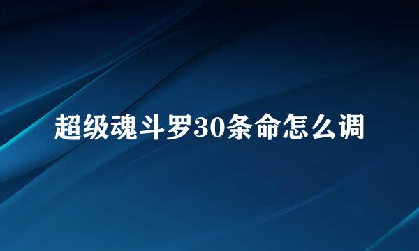超级魂斗罗30条命怎么调