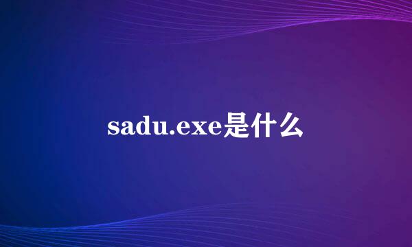 sadu.exe是什么